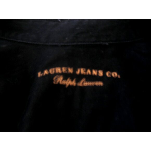 Ralph Lauren Black Jean Jacket With Pewter Buttons Women's Size L and Beading - Picture 11 of 13